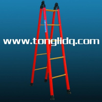 Round tube telescopic ladder